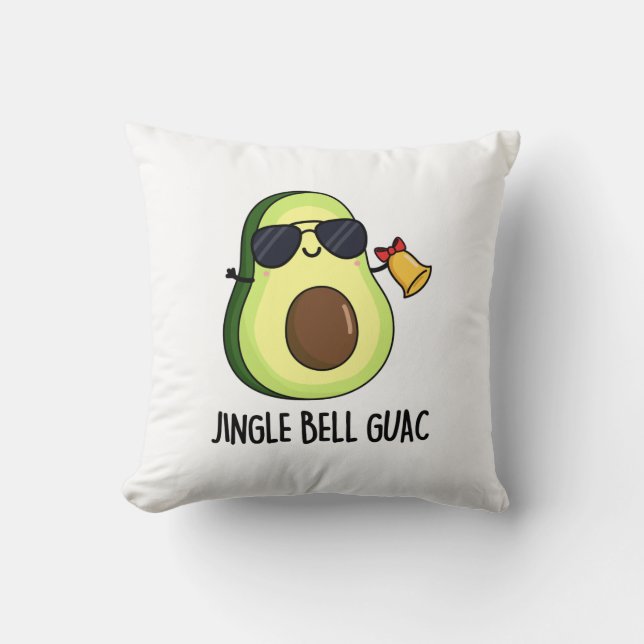 Jingle Bell Guac Funny Avocado Pun Kissen (Vorderseite)