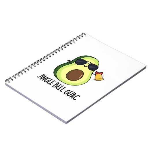 Jingle Bell Guac Funny Avocado Pun Notizblock (Linke Seite)