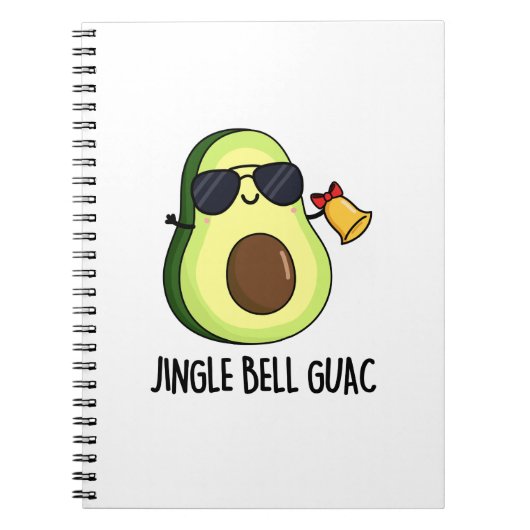 Jingle Bell Guac Funny Avocado Pun Notizblock (Vorderseite)