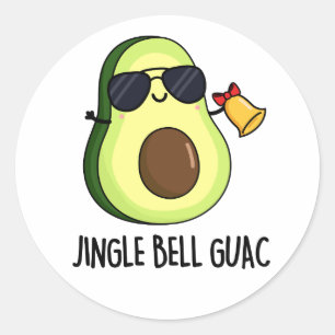 Jingle Bell Guac Funny Avocado Pun Runder Aufkleber