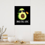 Jingle Bell Guac Funny Christmas Pun Dark BG Poster (Küche)