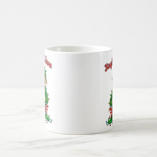 Jingle Bell Java Funny Elf Coffee Design Kaffeetasse (Mittel)