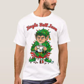 Jingle Bell Java Funny Elf Coffee Design T-Shirt (Vorderseite)