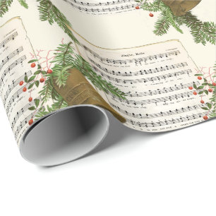 Jingle Bell Notenblatt Vintage Weihnachtsglocken Geschenkpapier