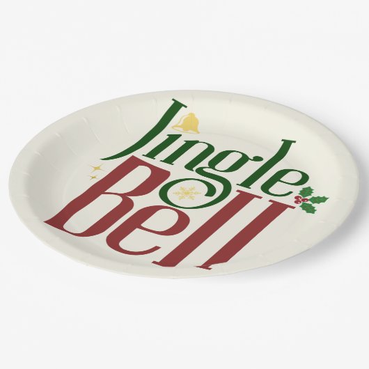 Jingle Bell Pappteller (Schrägansicht)