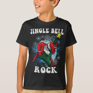 Jingle Bell Rock Santa Playing Gitarre Christmas F T-Shirt