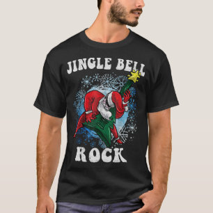 Jingle Bell Rock Santa Playing Gitarre Christmas F T-Shirt