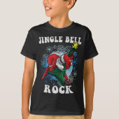 Jingle Bell Rock Santa Playing Gitarre Christmas F T-Shirt (Vorderseite)