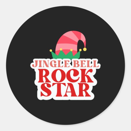 Jingle Bell Rock Star Black Christmas Toddler T Sh Runder Aufkleber (Vorderseite)