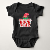 Jingle Bell Rock Star, Christmas Black Baby Strampler (Vorderseite)