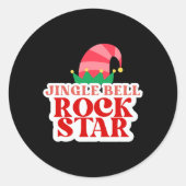 Jingle Bell Rock Star Christmas Girls Jersey T Shi Runder Aufkleber (Vorderseite)