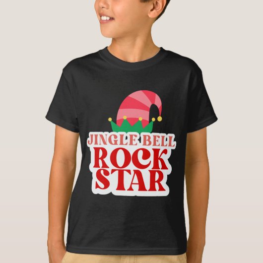 Jingle Bell Rock Star Christmas Girls Jersey T Shi T-Shirt (Vorderseite)