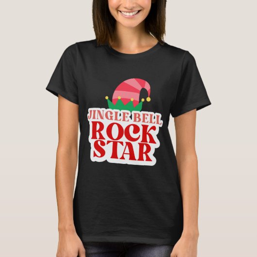 Jingle Bell Rock Star Christmas Girls Jersey T Shi T-Shirt (Vorderseite)