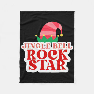 Jingle Bell Rock Star Schwarzes Weihnachten Kleink Fleecedecke