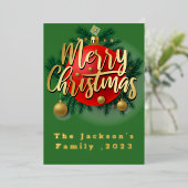 Jingle Bell Rock - Weihnachtskarte Folien Feiertagskarte (Stehend vorne)