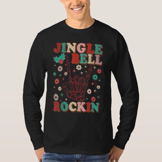 Jingle Bell Rockin Retro Christmas Morning Christm T-Shirt (Vorderseite)