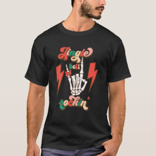 Jingle Bell Rockin Skeleton Groovy Family Santa Ch T-Shirt