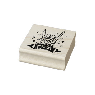 Jingle Bell Rockin Skeleton Hand Briefmarke Gummistempel