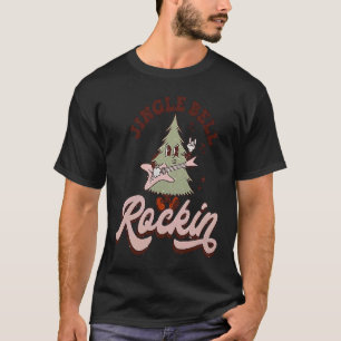 Jingle Bell Rockin Xmas Tree Groovy Retro Christma T-Shirt