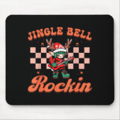 Jingle Bell Rocking Christmas Elf Rock N Roll Guit Mousepad (Vorne)