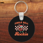 Jingle Bell Rocking Christmas Elf Rock N Roll Guit Schlüsselanhänger (Vorderseite)