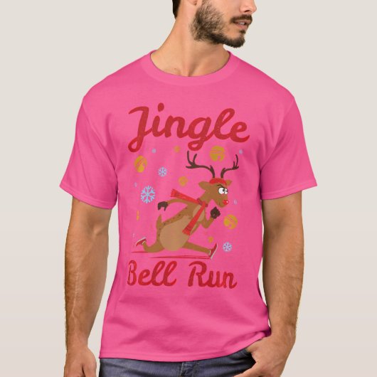 Jingle Bell Run Reindeer Running T-Shirt (Vorderseite)