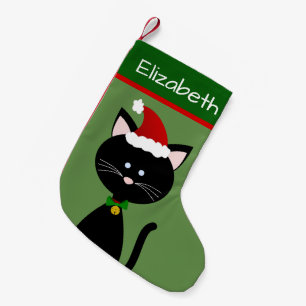 Jingle Bell Santa Black Kitty Kleiner Weihnachtsstrumpf