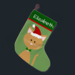 Jingle Bell Santa Orange Kitty Kleiner Weihnachtsstrumpf<br><div class="desc">Erstellen Sie einen personalisierten Strumpf für Ihre Katze oder einen Katzenliebhaber. Dieses Design besteht aus einer niedlichen orangefarbenen Katze,  die eine Weihnachtsmannmütze trägt,  und einer kleinen Glocke in Weihnachtsfarben,  mit der Möglichkeit,  sich Ihren Bedürfnissen anzupassen. Originelles Design von Night Owl's Menagerie,  2018.</div>