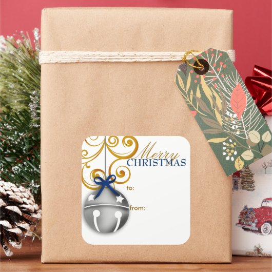 Jingle Bell Weihnachtsgeschenk Tag Sticker (Feiertag)