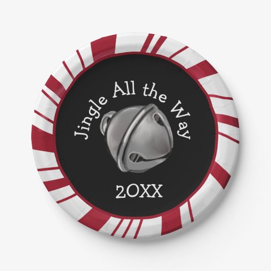 Jingle Bell Weihnachtsplatten Pappteller (Vorderseite)
