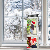 Jingle Bells 5 Foto Collage Gold White Eclectic Thermosbecher