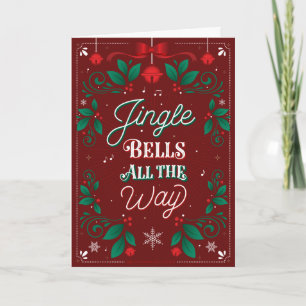 Jingle Bells All the way Christmas Greeting Card Feiertagskarte
