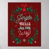 Jingle Bells All The Way Christmas Poster 18x24 (Vorne)
