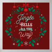 Jingle Bells All The Way Christmas Poster 24x24 (Vorne)
