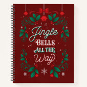 Jingle Bells All The Way Christmas Sketchbook Notizblock (Vorderseite)