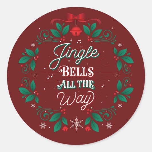 Jingle Bells All the way Christmas Stickers (Vorderseite)