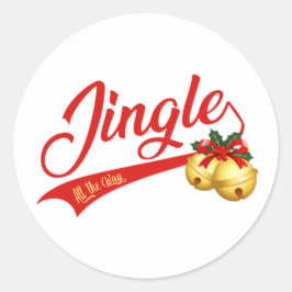 Jingle Bells All the Way Runder Aufkleber