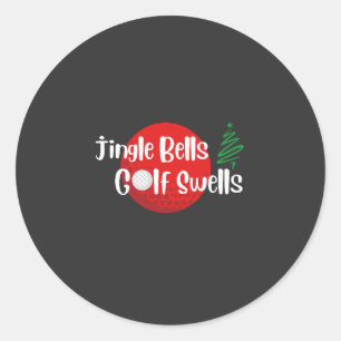 Jingle Bells and Golf Swells Runder Aufkleber