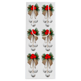 Jingle Bells and Holly Wrapping Paper Geschenktüte Für Weinflaschen