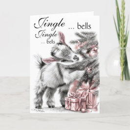 Jingle Bells - Baby Goat Christmas Feiertagskarte