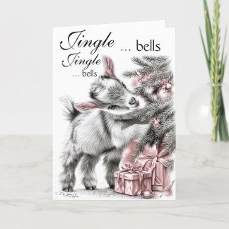 Jingle Bells - Baby Goat Christmas Feiertagskarte