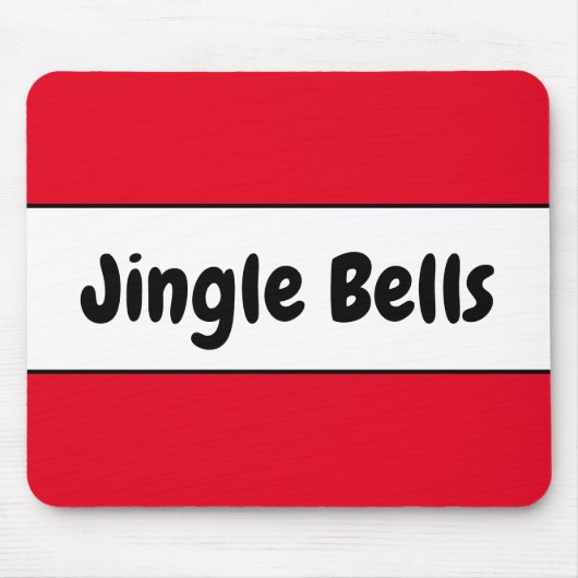 JINGLE BELLS Bright farbenfrohe rote Streifen Mousepad (Vorne)