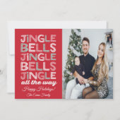 Jingle Bells Christmas Foto Grußkarte Einladung (Vorderseite)