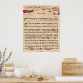 Jingle Bells Christmas Vintag Sheet Music Poster (Küche)