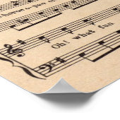 Jingle Bells Christmas Vintag Sheet Music Poster (Ecke)