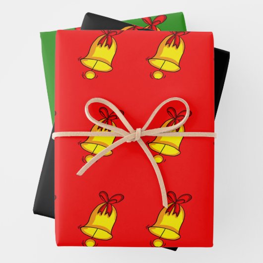 Jingle Bells Christmas Wrapping Paper - Xmas Geschenkpapier Set (Beispiel)