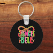 Jingle Bells Coquette Bow Merry Christmas Tree Gir Schlüsselanhänger (Vorderseite)