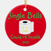 Jingle Bells, Covid-19 Smells Keramik Ornament (Vorne)