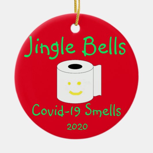 Jingle Bells, Covid-19 Smells Keramik Ornament (Vorne)