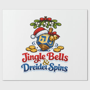 Jingle Bells & Dreidel dreht Christmukkah Chanukka Geschenkpapier
